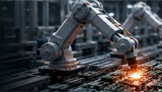 Industrial robot inspecting electronic components