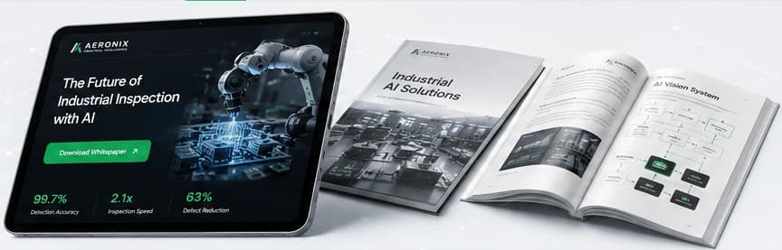 AERONIX industrial AI publications on tablet and print