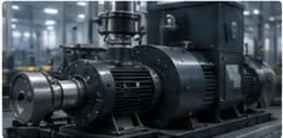 Industrial motor on a manufacturing line