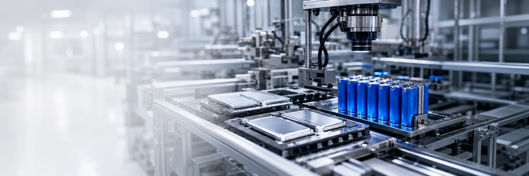 EV battery cells under automated machine-vision inspection