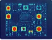 AI heatmap analyzing circuit-board defects